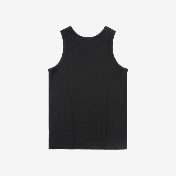 Deluxeware TNKP-00 Heavyweight Ribbed Knit Tank Top Black Back