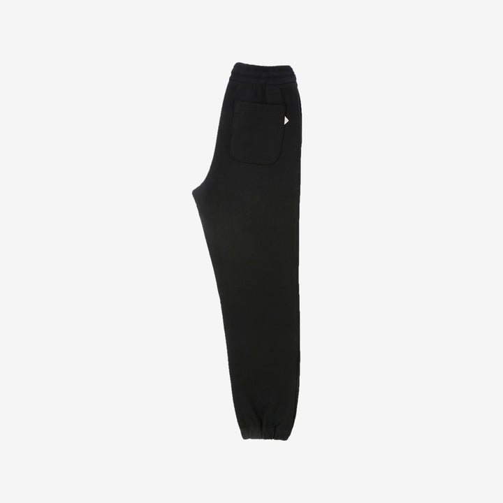 Un-Useless 170414 SWKNIT inlay knit sweatpants made in Japan tapered silhouette black full view 
