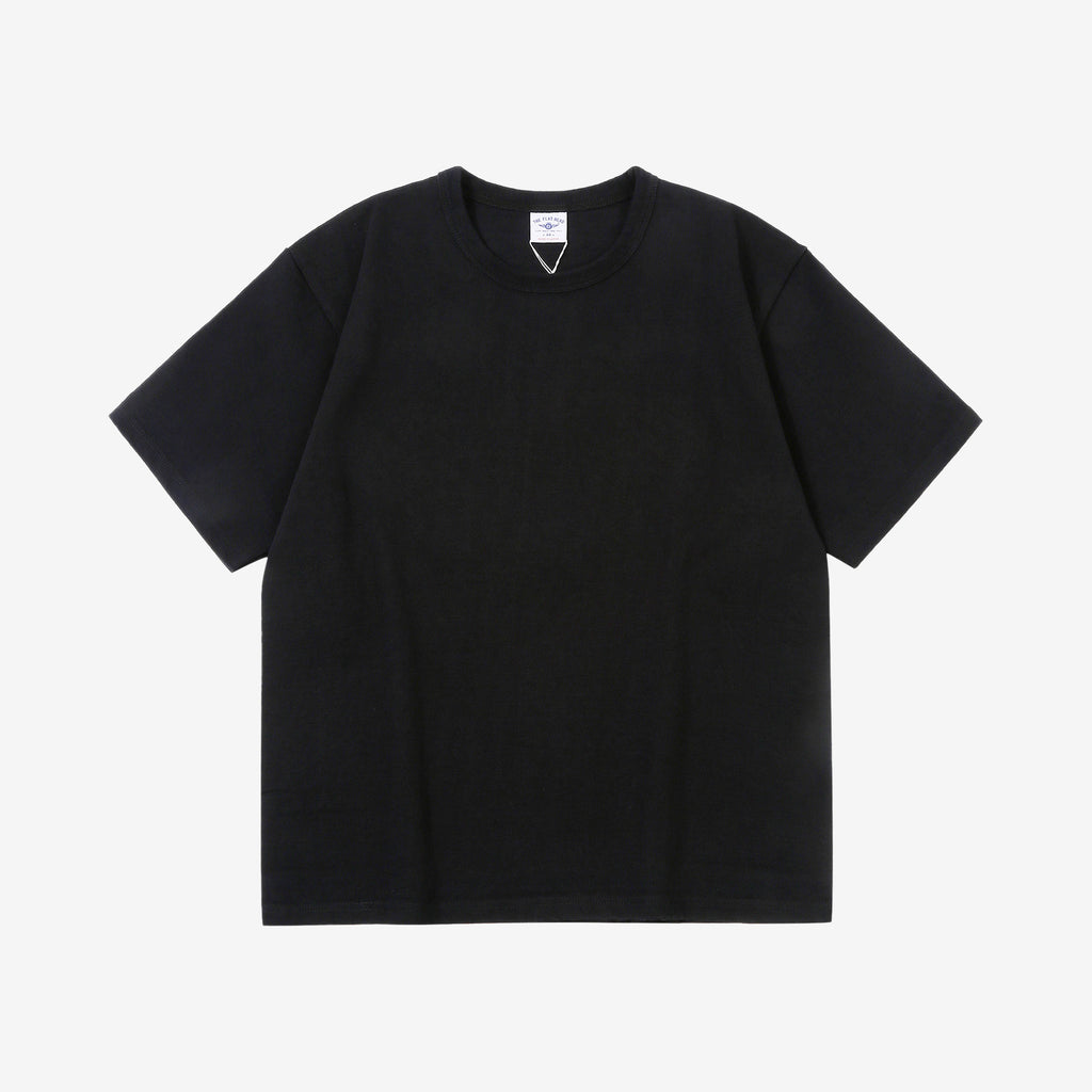 The Flat Head FN-HTK-001 20oz heavyweight loopwheel T-shirt black front view