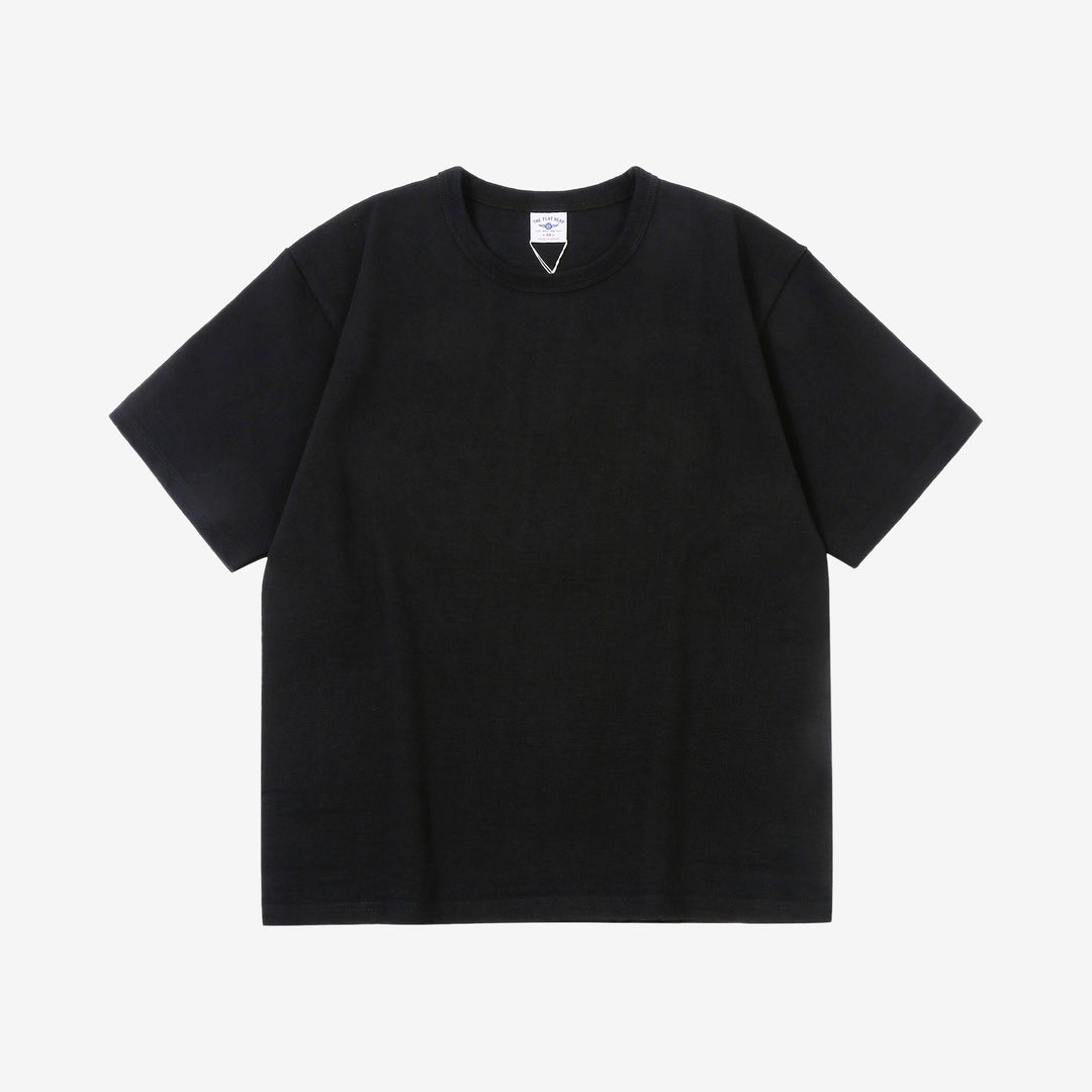 The Flat Head FN-HTK-001 20oz heavyweight loopwheel T-shirt black front view