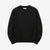 Un-Useless 170401 inlay knit crew neck sweatshirt made in Japan cotton knit black front view