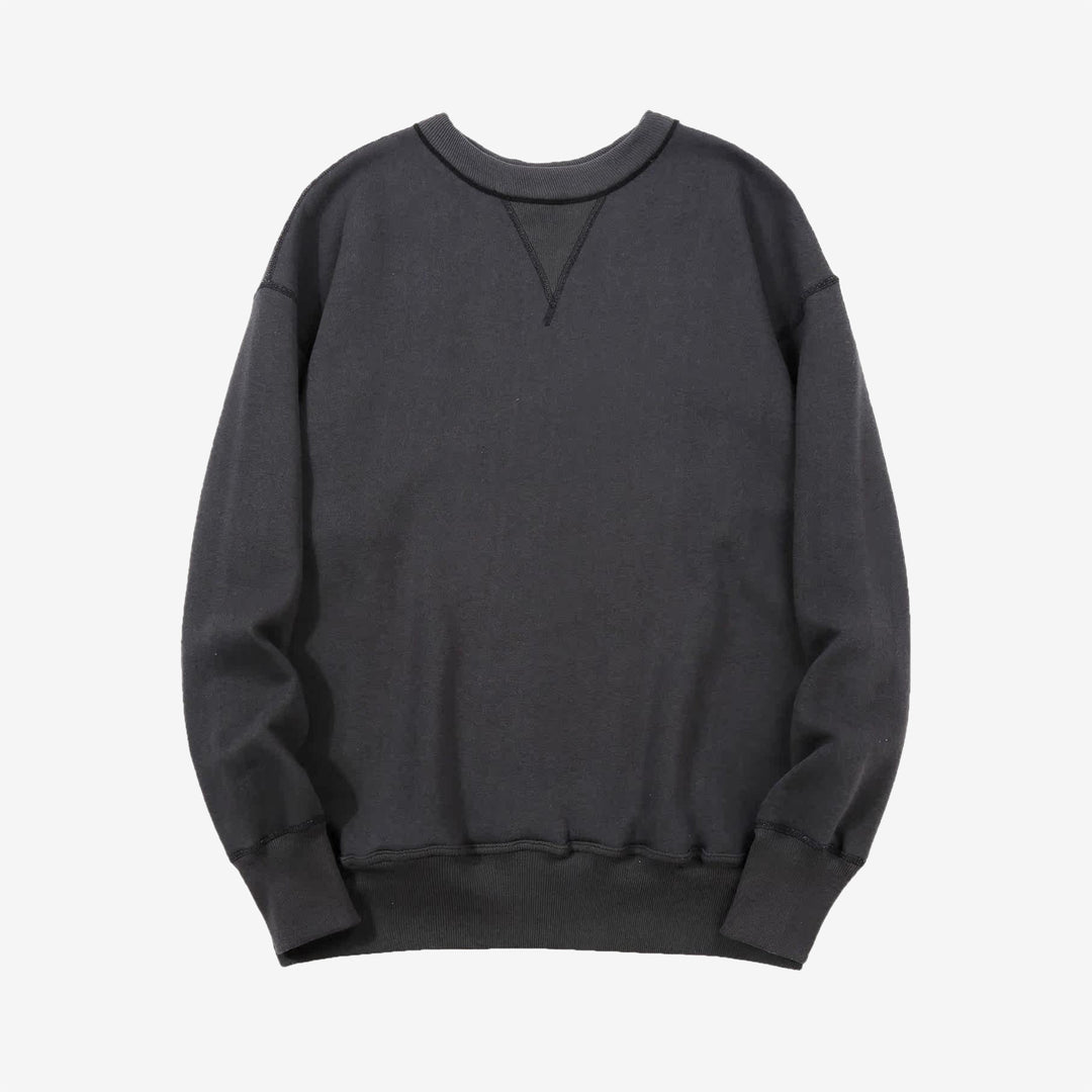 Warehouse Lot 401 plain loopwheel crewneck sweatshirt made in Japan vintage style black front view