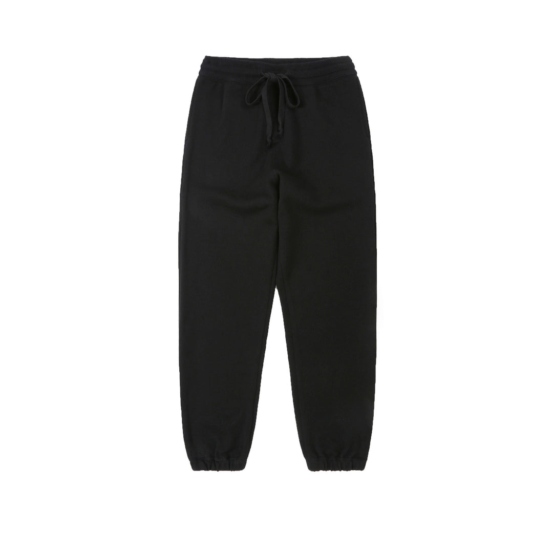 Un-Useless 170414 SWKNIT inlay knit sweatpants made in Japan tapered silhouette black front full view 