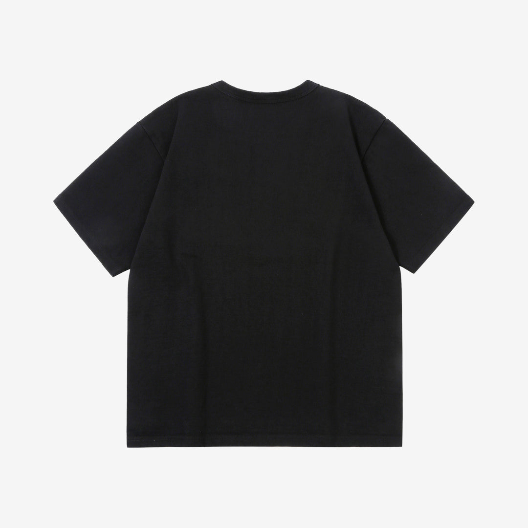 The Flat Head FN-HTK-001 20oz heavyweight loopwheel T-shirt black back view