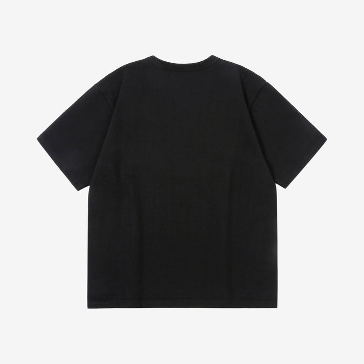 The Flat Head FN-HTK-001 20oz heavyweight loopwheel T-shirt black back view