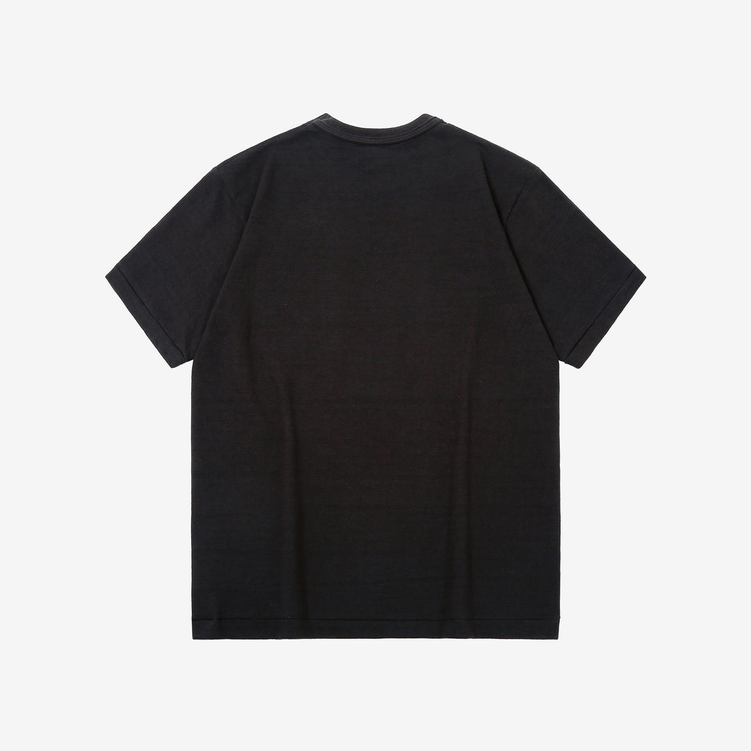 Warehouse Lot 4601 Shadow Border Slub Yarn Pocket T-Shirt Made in Japan Back View Black