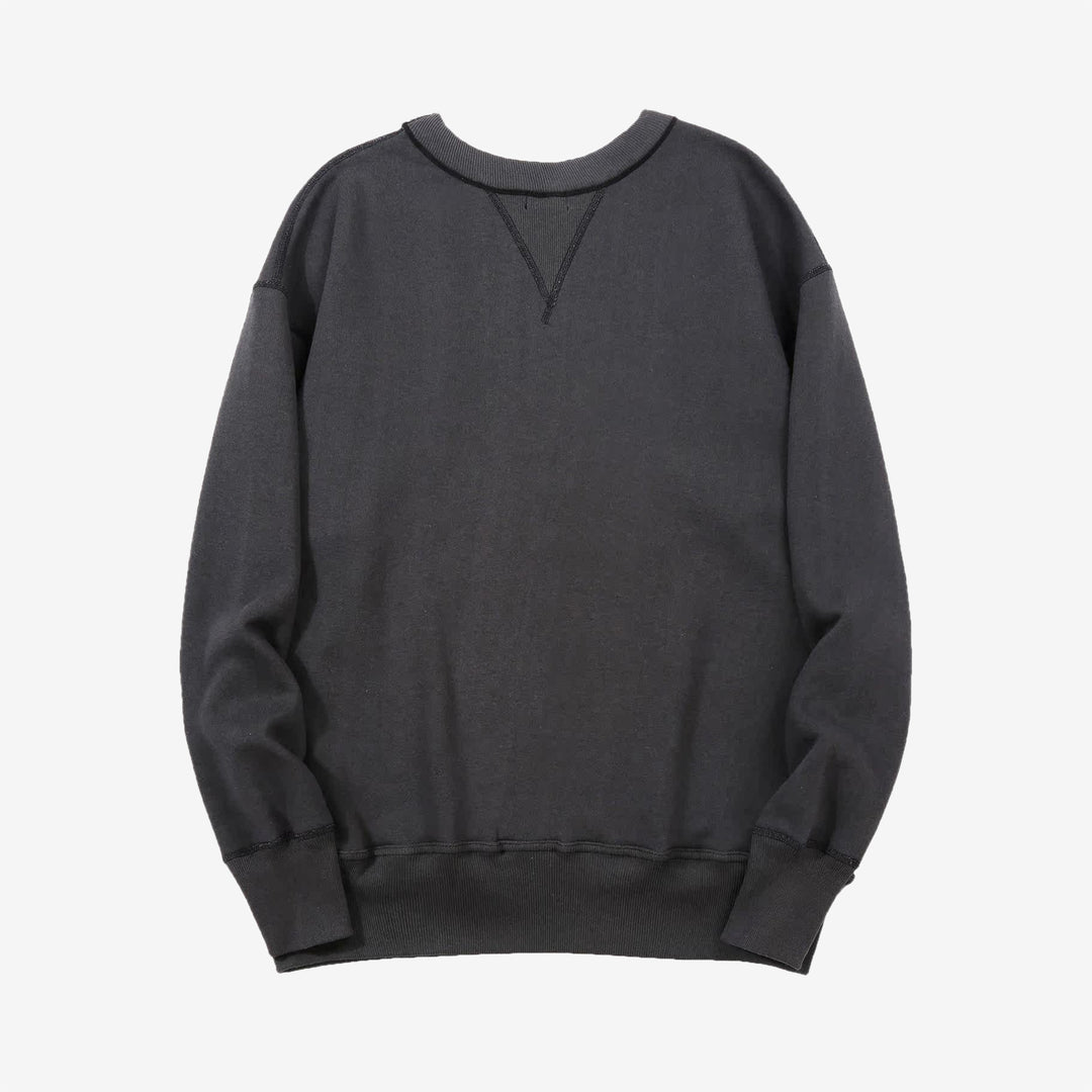 Warehouse Lot 401 plain loopwheel crewneck sweatshirt made in Japan vintage style black back view