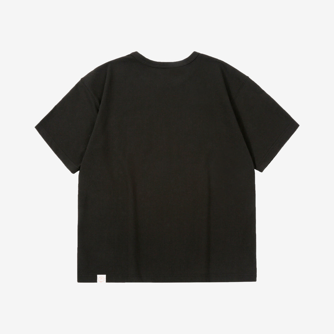 Boncoura High Density Heavyweight Pocket T-Shirt Made in Japan Black Back