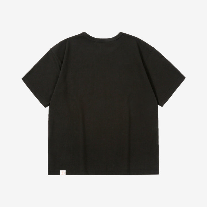 Boncoura High Density Heavyweight Pocket T-Shirt Made in Japan Black Back