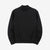 Un-Useless 170402 inlay knit mock neck sweatshirt made in Japan cotton knit black front full view