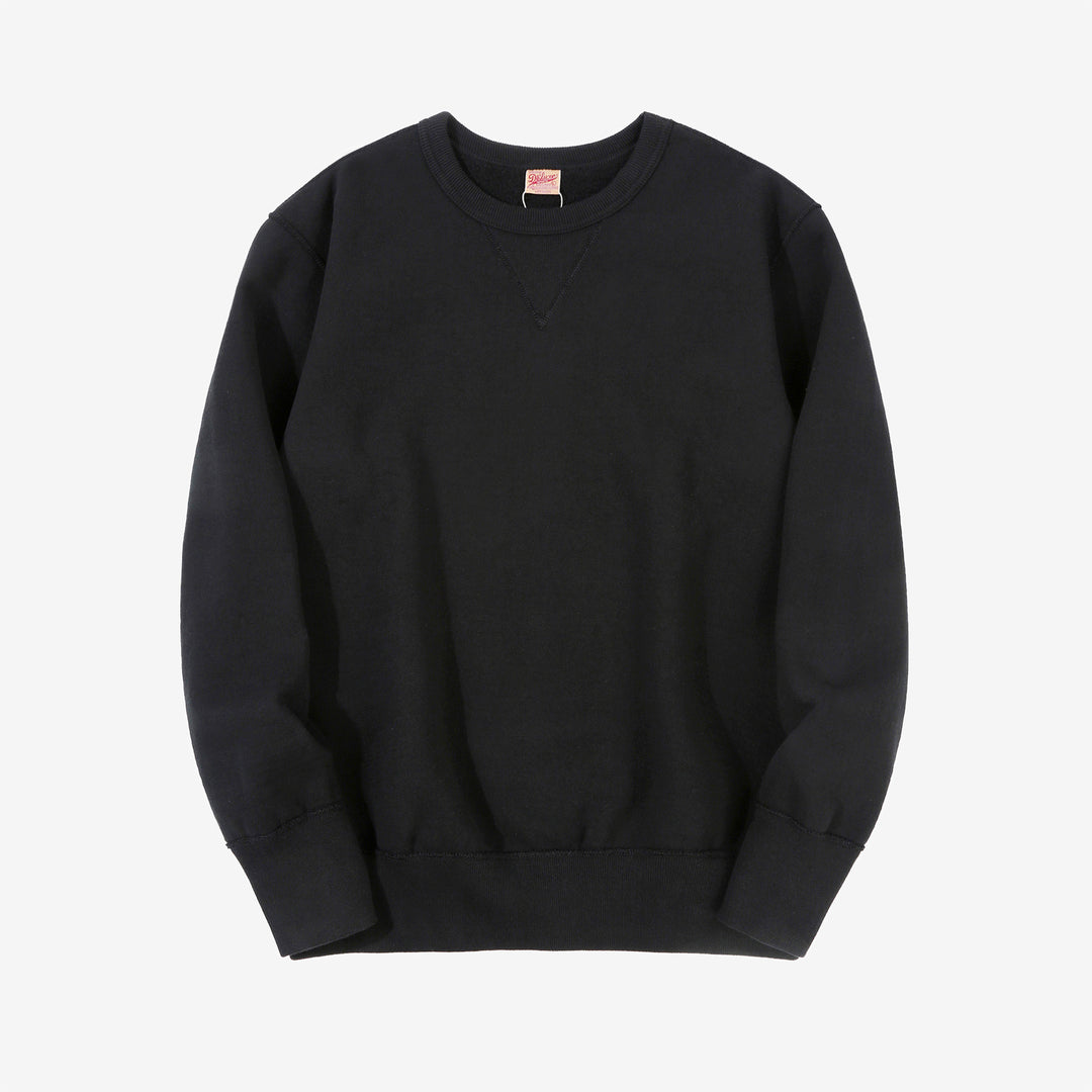 Deluxeware S101-00 loopwheeled sweatshirt made in Japan heavyweight crew neck black