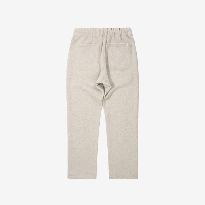 boncoura loopwheel heavyweight sweatpants made in japan oatmeal back view