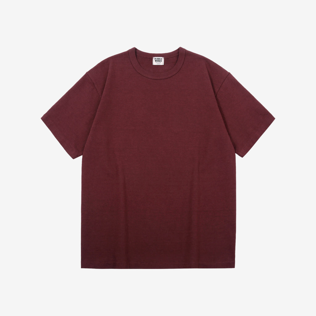 Dubble Works 37001 Stand Wheeler Heavyweight T-Shirt Made in Japan bordeaux front