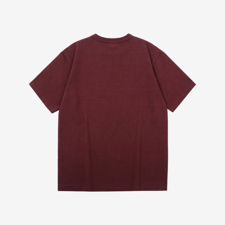 Dubble Works 37001 Stand Wheeler Heavyweight T-Shirt Made in Japan bordeaux back