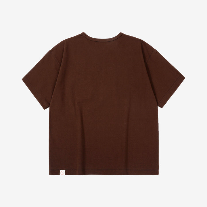 Boncoura High Density Heavyweight Pocket T-Shirt Made in Japan Brown Back