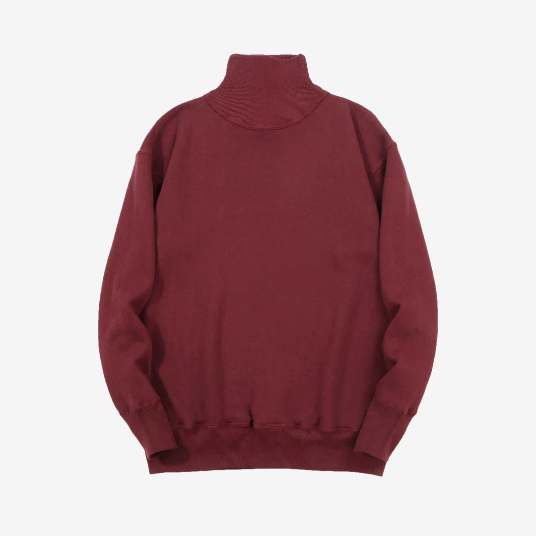 Warehouse 468 high neck loopwheel sweatshirt mock neck made in Japan vintage style burgundy front
