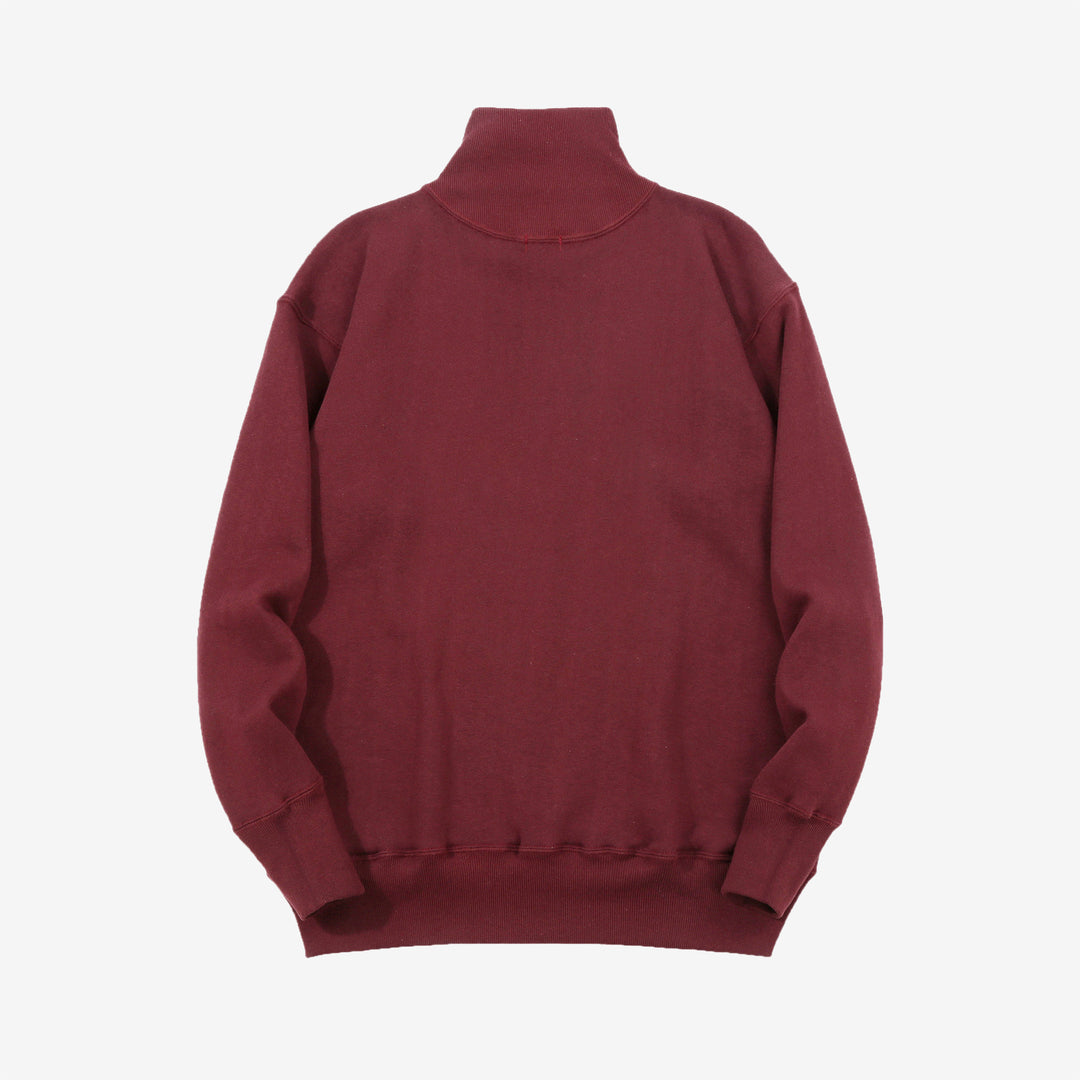 Warehouse 468 high neck loopwheel sweatshirt mock neck made in Japan vintage style burgundy back