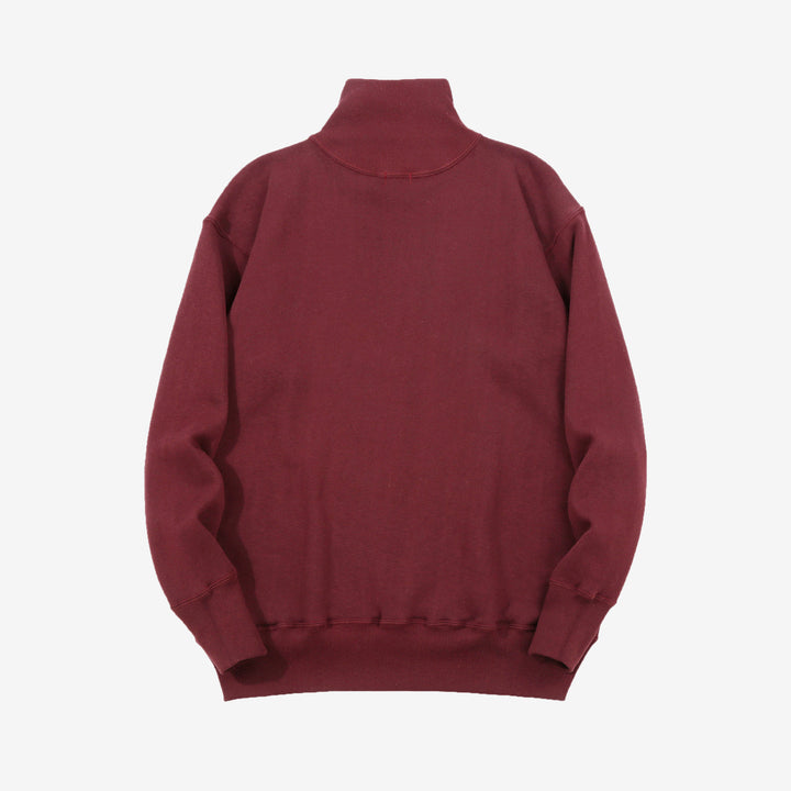 Warehouse 468 high neck loopwheel sweatshirt mock neck made in Japan vintage style burgundy back