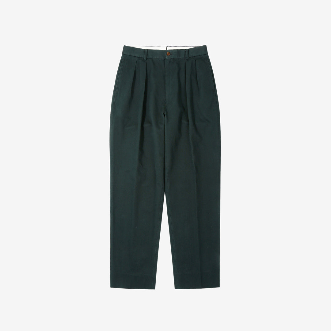 NEAT 26-01NC wide tapered trousers Japanese chino pants front