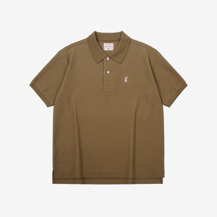 Boncoura Heavyweight Special Knit Polo Shirt made in Japan ボンクラポロシャツ Coyote Front