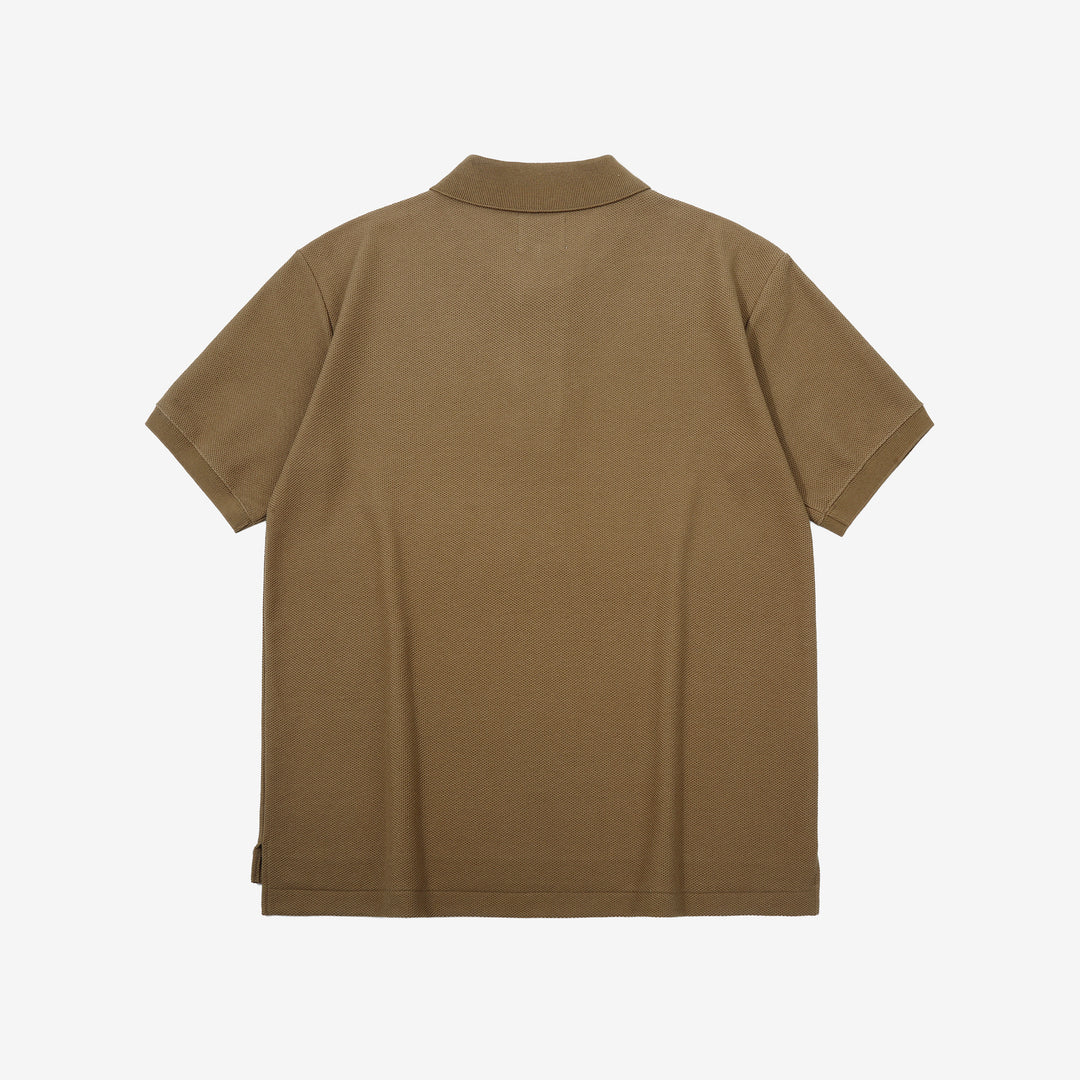 Boncoura Heavyweight Special Knit Polo Shirt made in Japan ボンクラポロシャツ Coyote Back Side