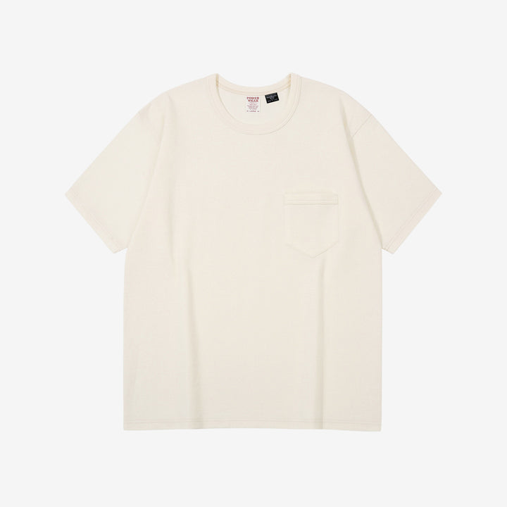Freewheelers 2625009 Heavyweight Solid Pocket T-Shirt in Straw Cream – Front View
