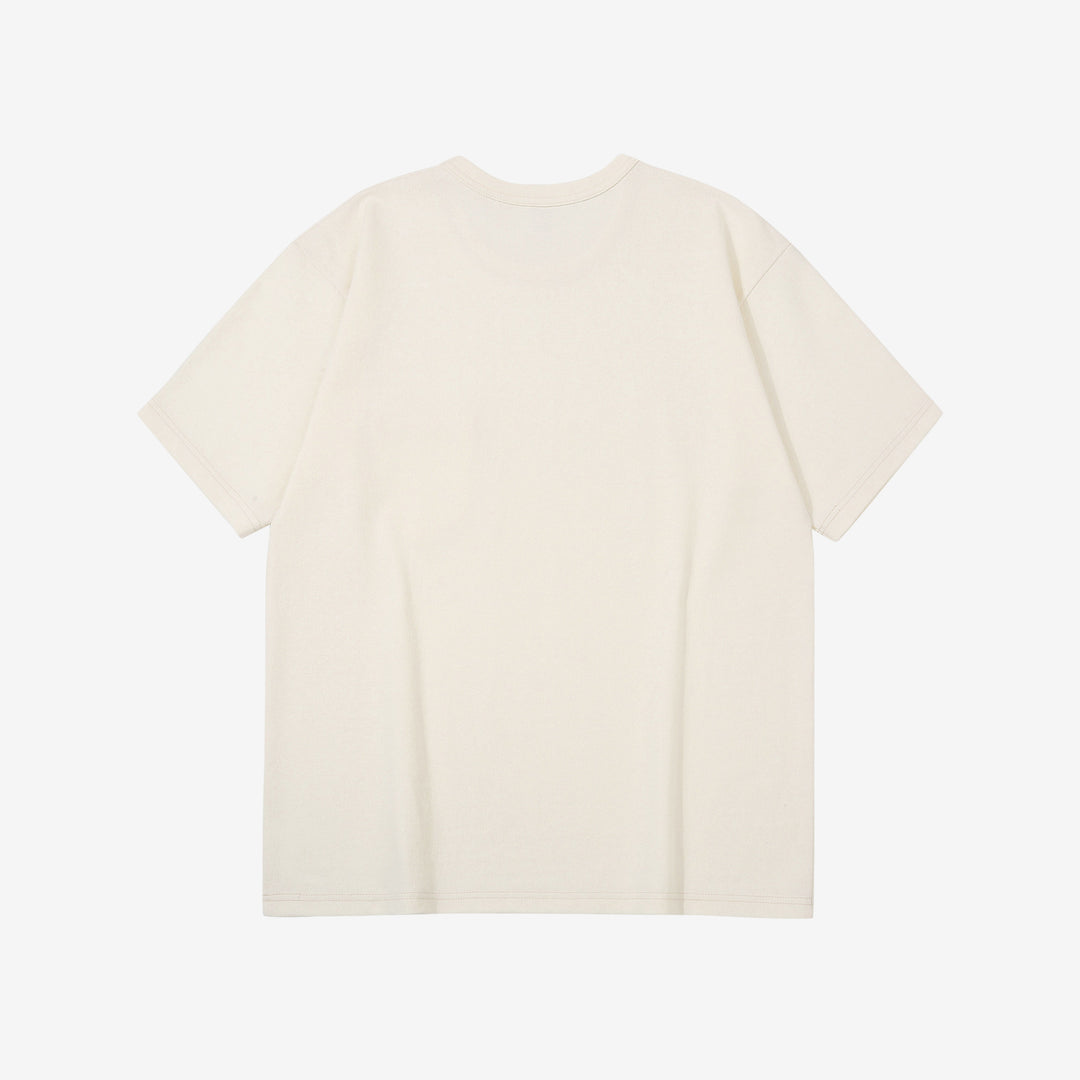 Freewheelers 2625009 Heavyweight Solid Pocket T-Shirt in Straw Cream – Back View