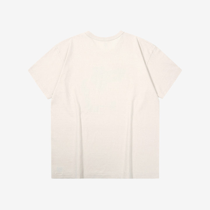 Warehouse 4064 2nd hand crocodile graphic T-shirt short sleeve vintage faded print made in Japan cotton cream back view