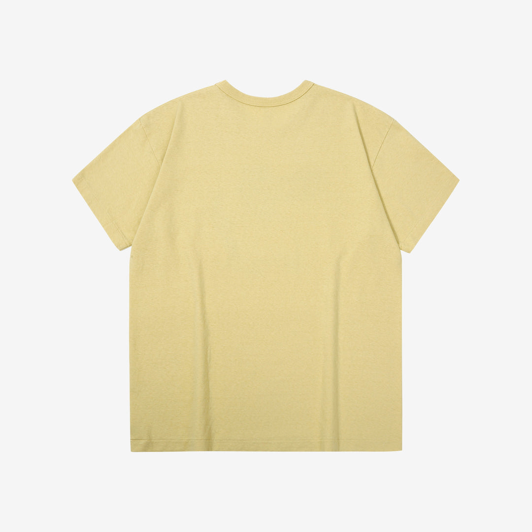 Warehouse 4064 2nd hand crocodile graphic T-shirt short sleeve vintage faded print made in Japan cotton cream yellow back view