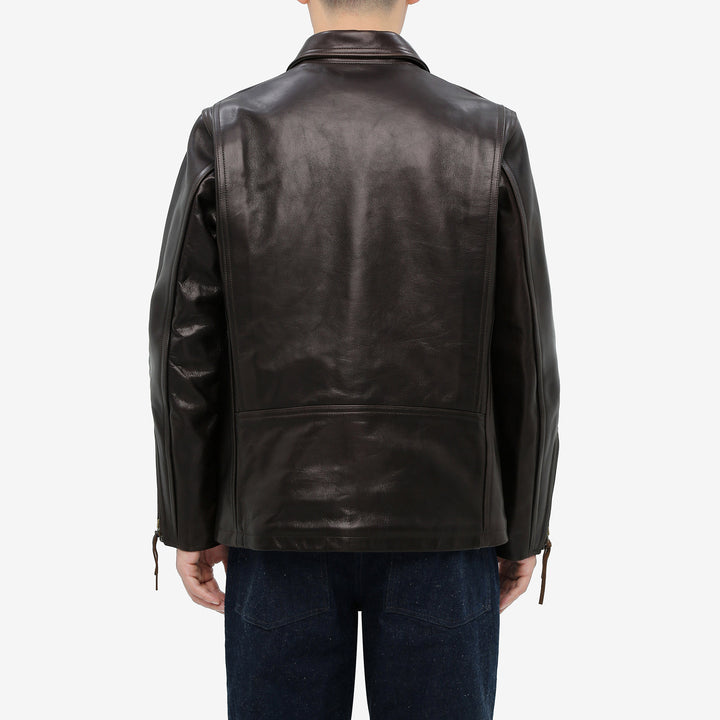 Deluxeware D-21B Single Riders Horsehide Leather Jacket - Tea-Core Black Back Fit