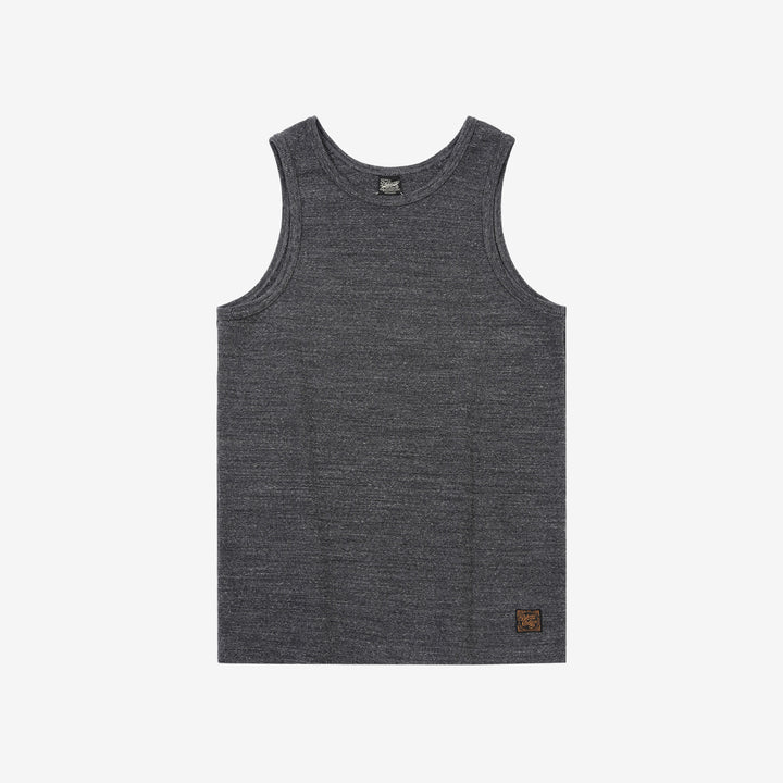 Deluxeware TNKP-00 Heavyweight Ribbed Knit Tank Top Dark Grey Front