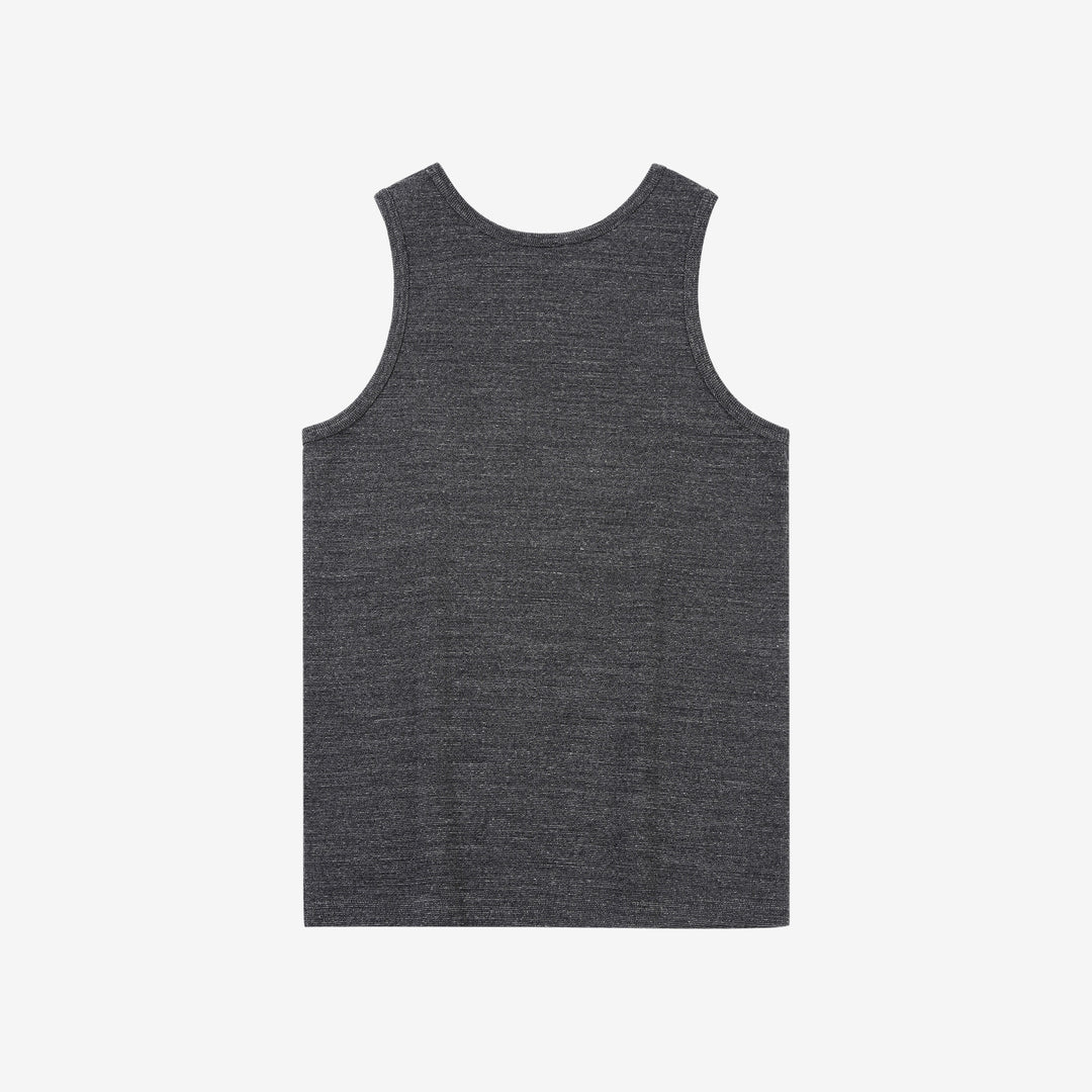 Deluxeware TNKP-00 Heavyweight Ribbed Knit Tank Top Dark Grey Back View