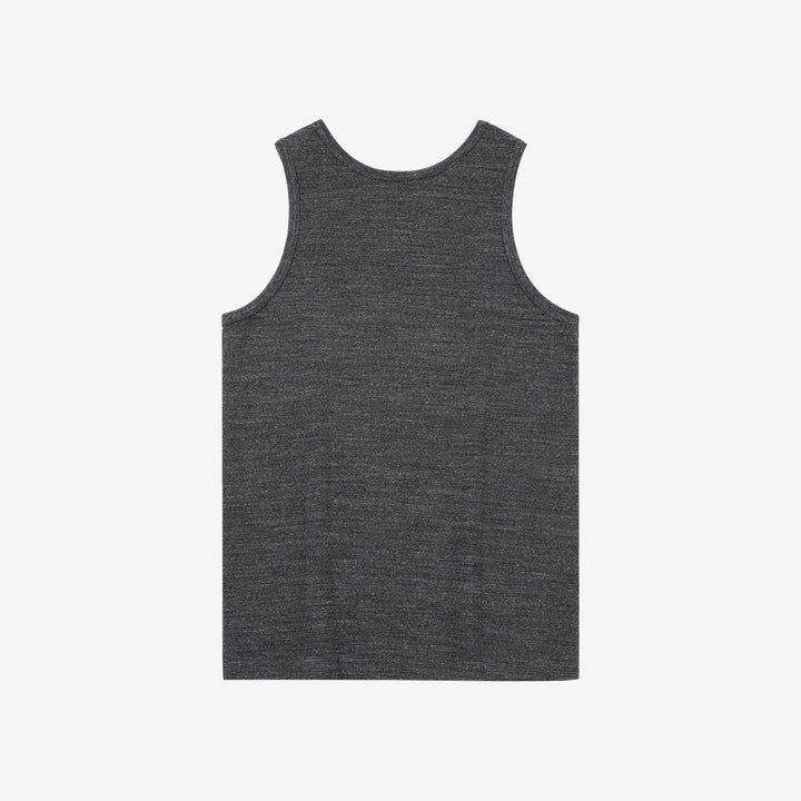 Deluxeware TNKP-00 Heavyweight Ribbed Knit Tank Top Dark Grey Back View