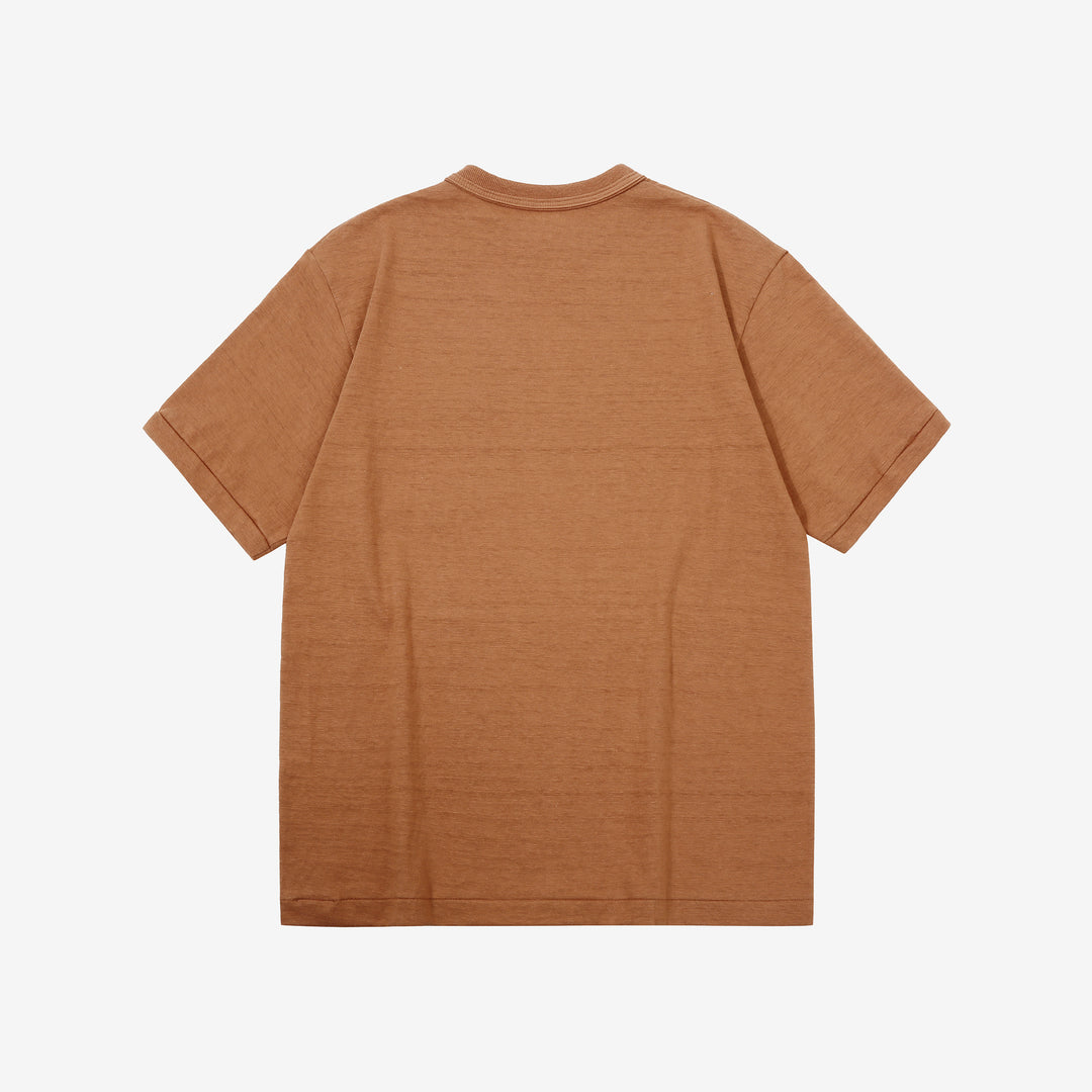 Warehouse Lot 4601 Shadow Border Slub Yarn Pocket T-Shirt Made in Japan Back View Dark Salmon
