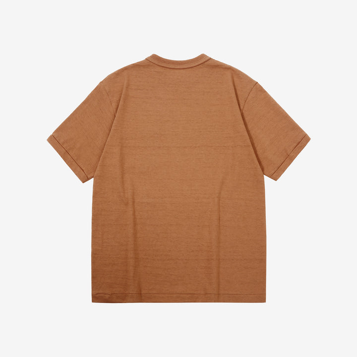 Warehouse Lot 4601 Shadow Border Slub Yarn Pocket T-Shirt Made in Japan Back View Dark Salmon