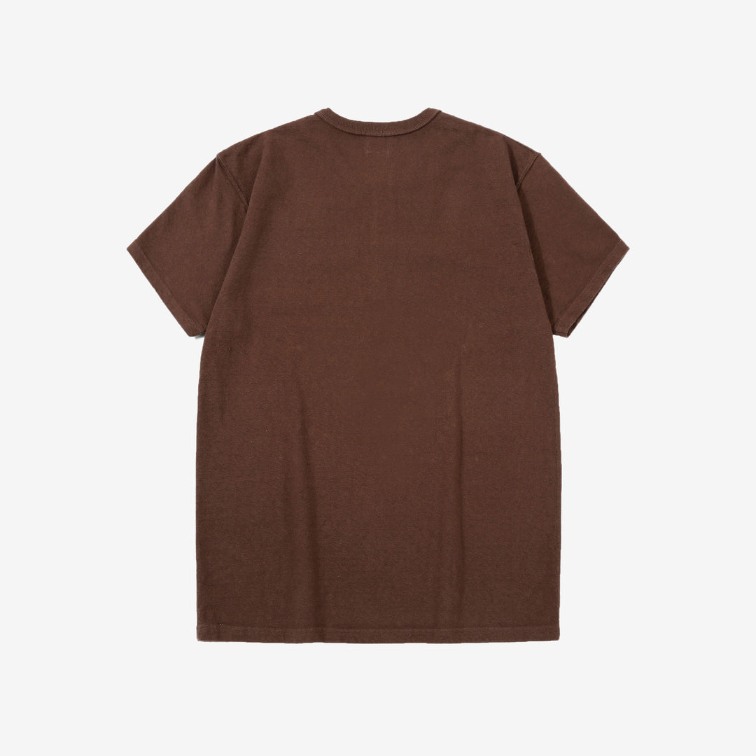 Samurai Jeans SJST-SC02 Samurai Cotton Henley Neck T-Shirt Made in Japan Back View Kuri Dark