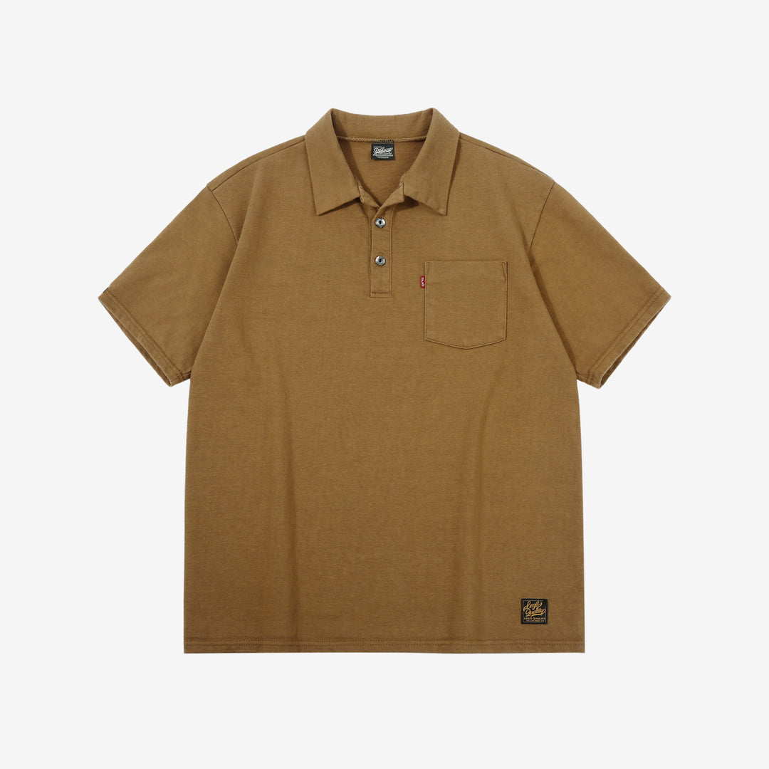 Deluxeware OCTS-00 12.5oz Loopwheeled Polo Shirt Made in Japan DD.Must Front View