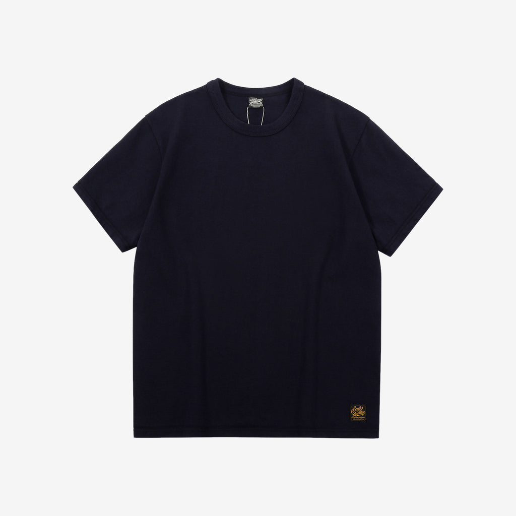 Deluxeware DXTS-00 12.5oz loopwheeled t-shirt made in Japan ultra heavyweight crew neck D.Navy