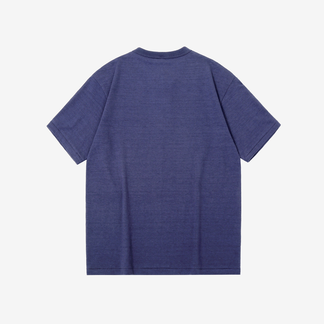 Warehouse Lot 4601 Shadow Border Slub Yarn Henley T-Shirt Made in Japan Eggplant Back View
