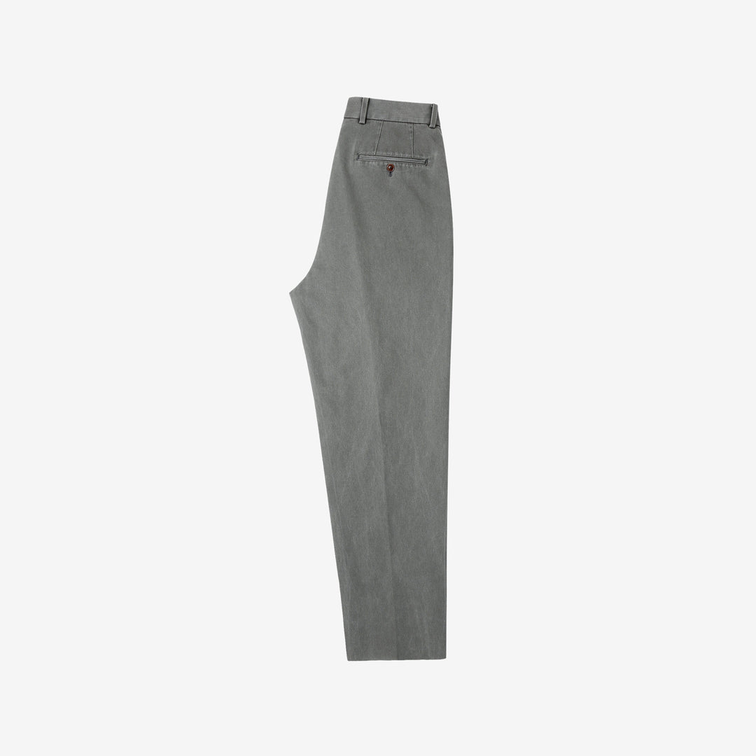 NEAT 26-01NC fade grey wide tapered chinos Japanese trousers
