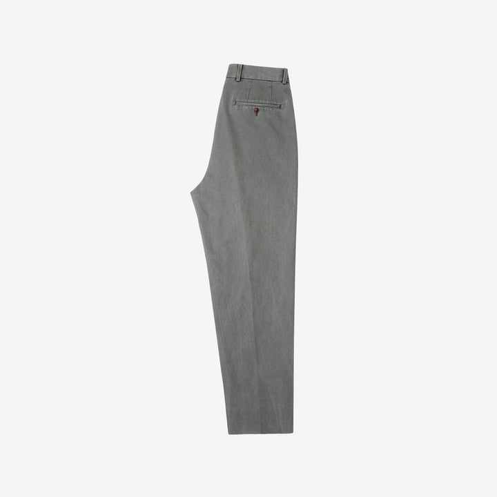 NEAT 26-01NC fade grey wide tapered chinos Japanese trousers