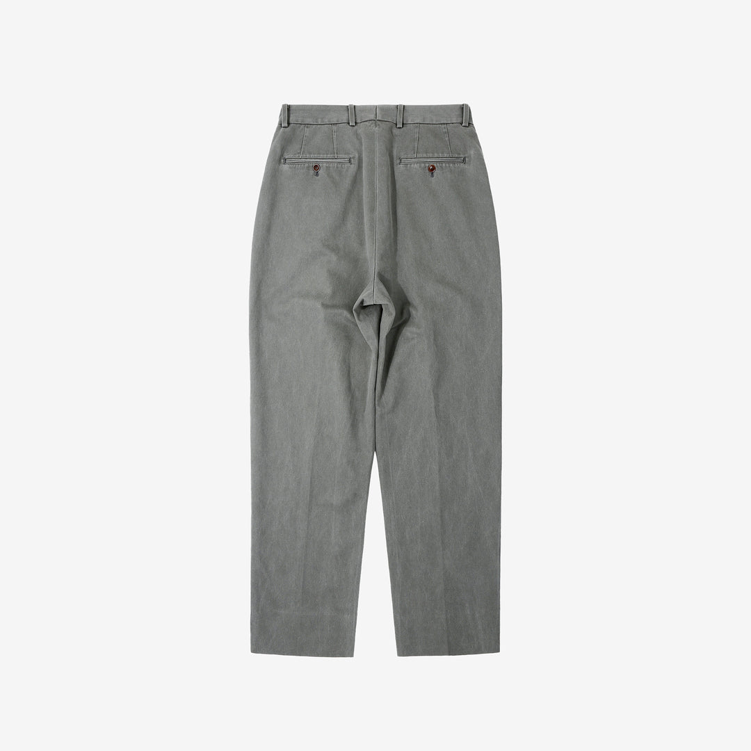 NEAT 26-01NC fade grey wide tapered chinos Japanese trousers black