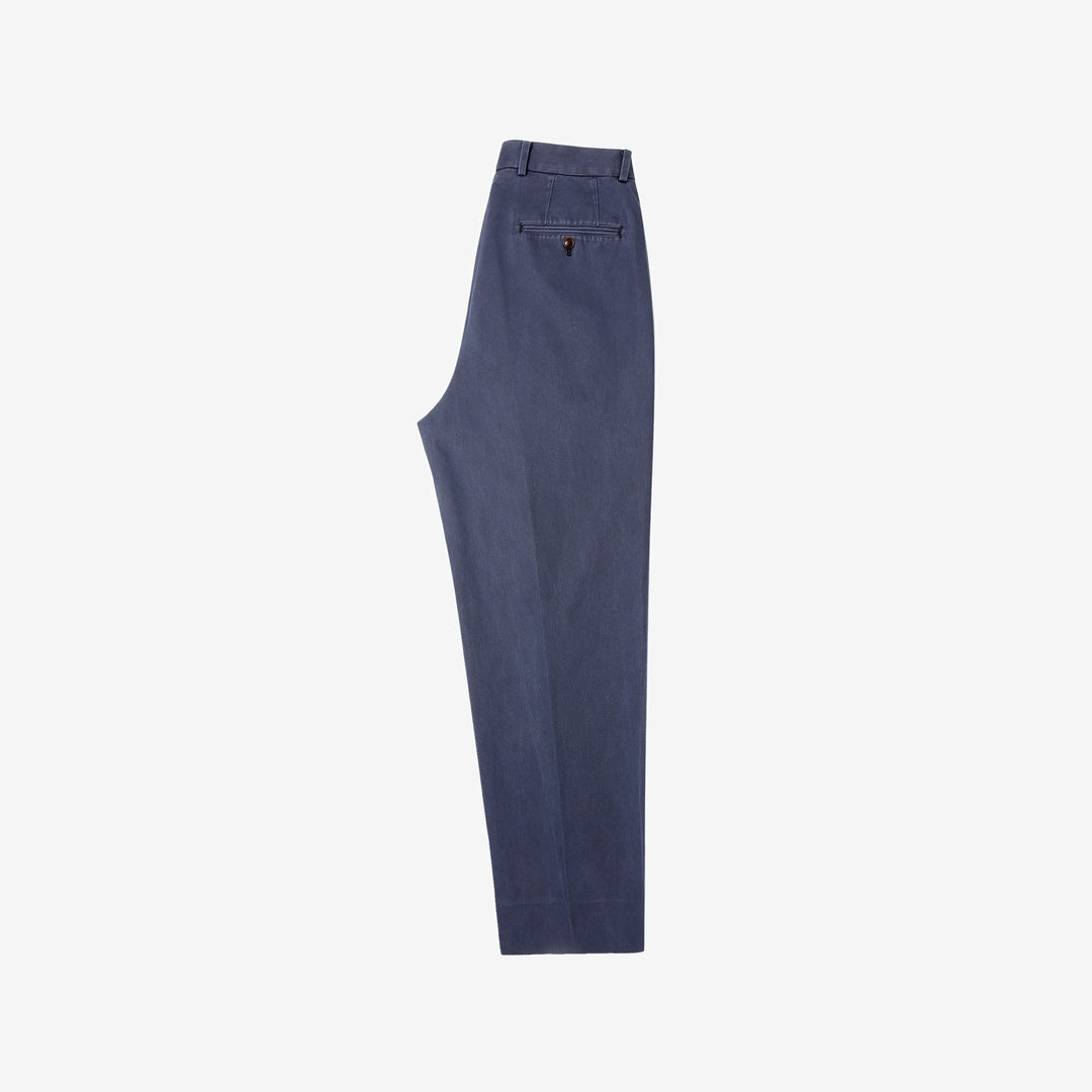 NEAT 26-01NC fade navy wide tapered chinos Japanese trousers