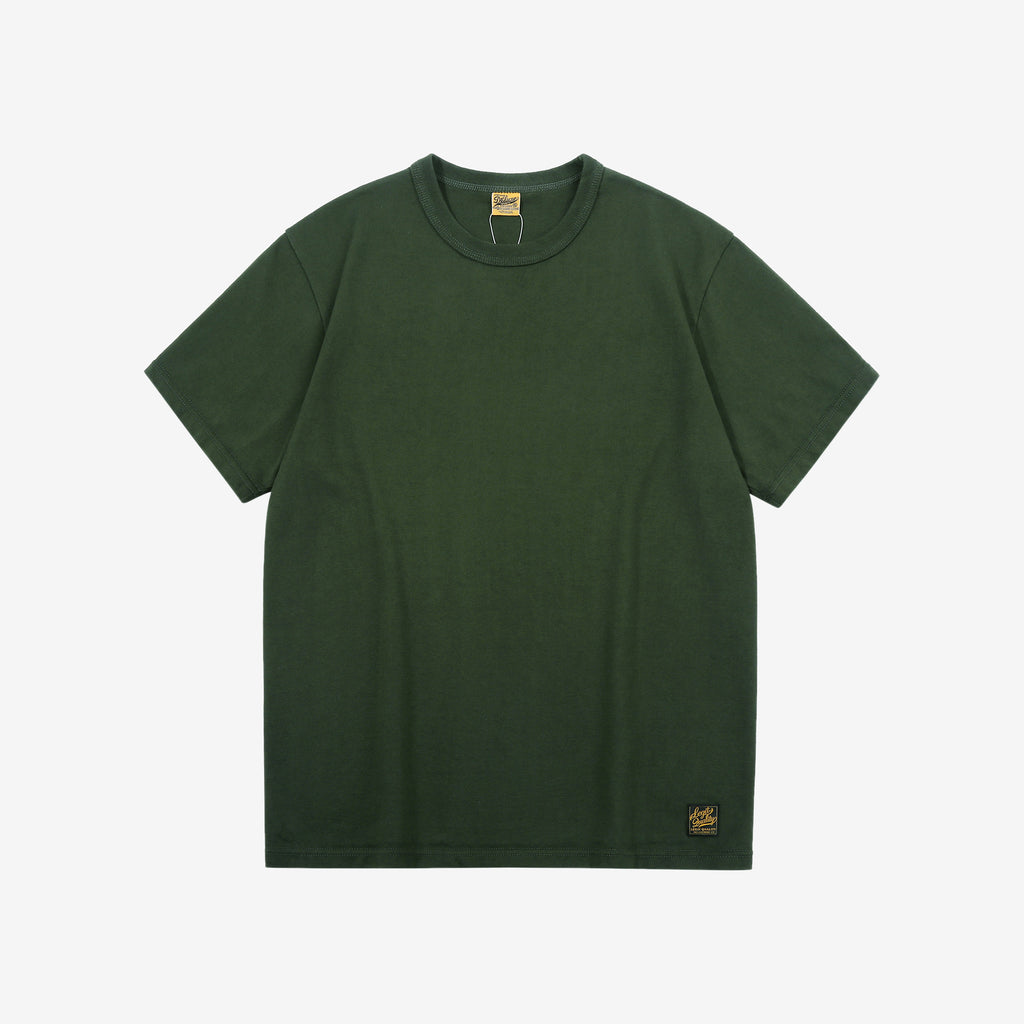 Deluxeware SDTS-00 10.5oz loopwheeled T-shirt made in Japan heavyweight crew neck forest green