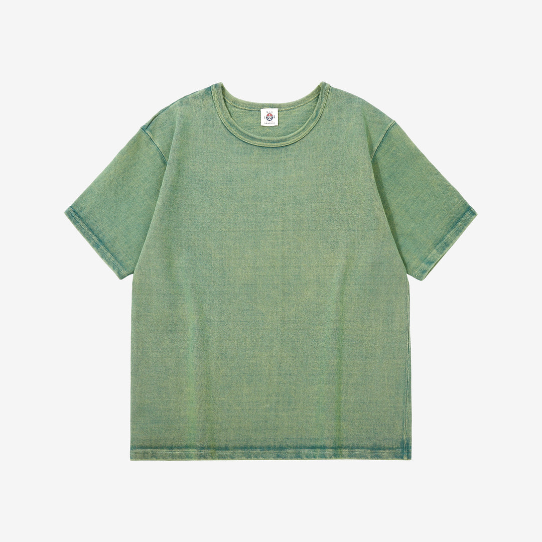 Samurai Jeans SJST-TW01 extra heavyweight T-shirt made in Japan crew neck green front view