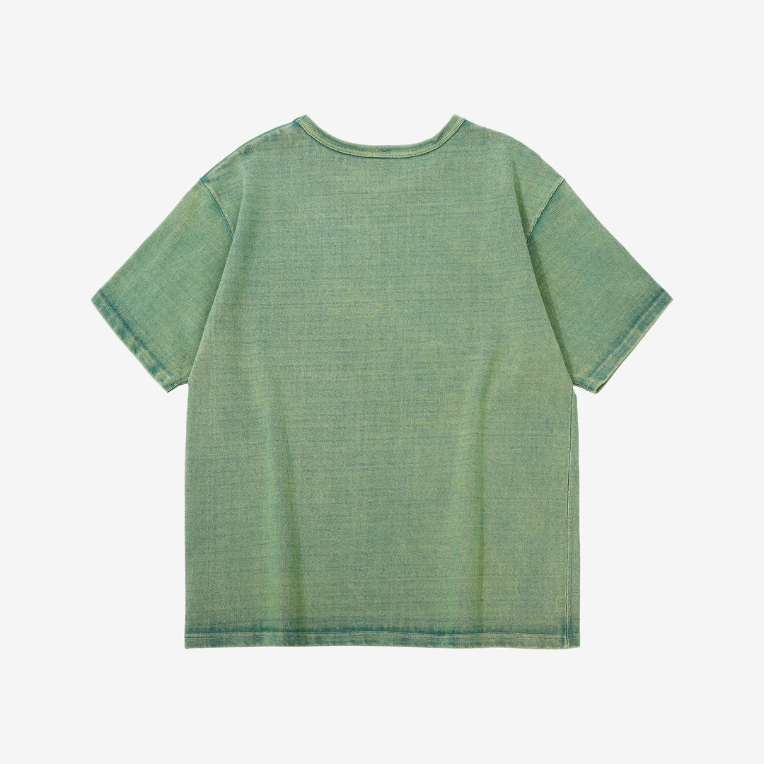 Samurai Jeans SJST-TW01 extra heavyweight T-shirt made in Japan crew neck green back view