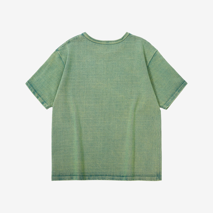 Samurai Jeans SJST-TW01 extra heavyweight T-shirt made in Japan crew neck green back view