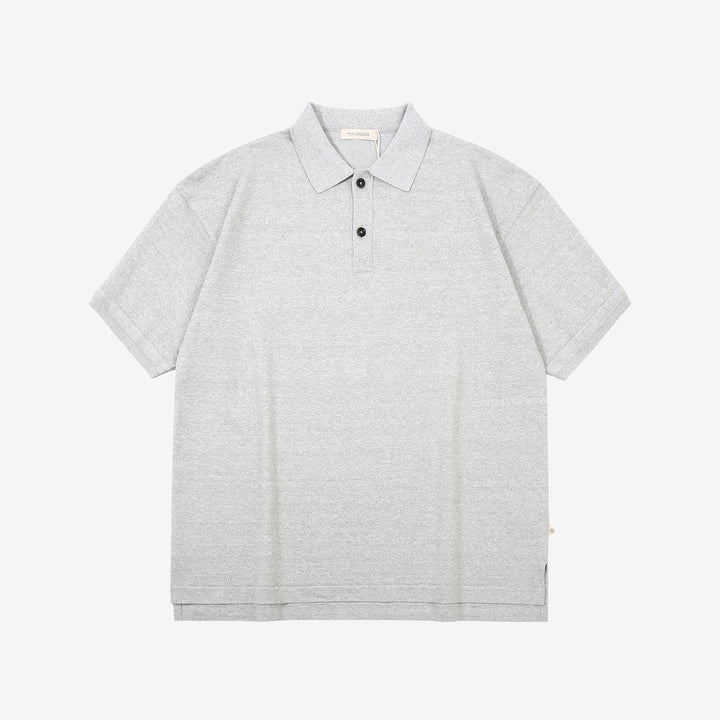 Un-Useless 170218 Plating Knit Linen Polo Shirt Made in Japan Grey Front