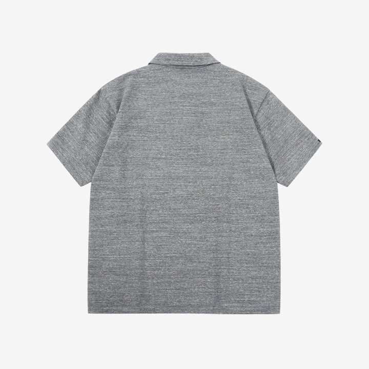 Deluxeware OCTS-00 12.5oz Loopwheeled Polo Shirt Made in Japan Heather Grey Back View