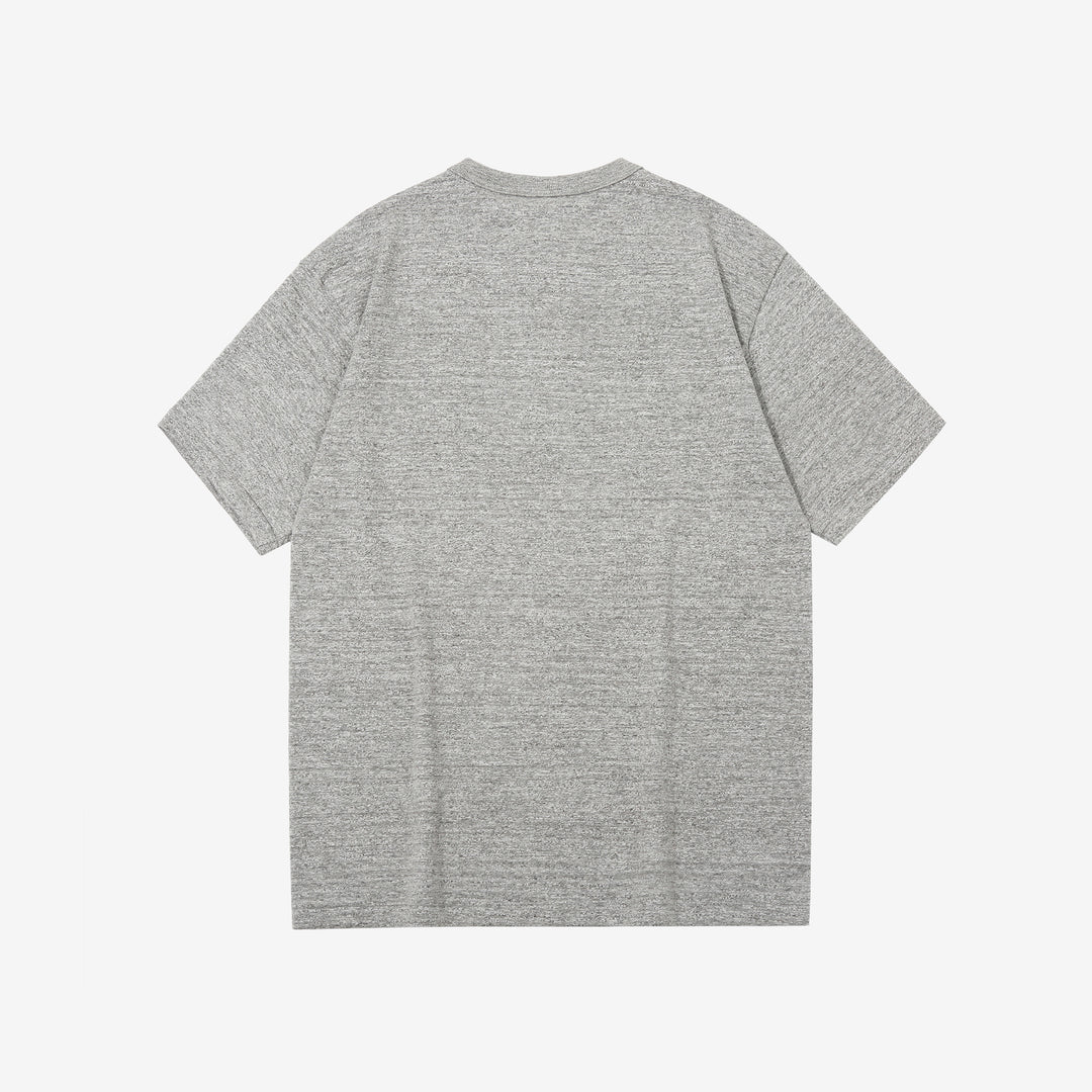 Warehouse Lot 4601 Shadow Border Slub Yarn Henley T-Shirt Made in Japan Heather Grey Back View